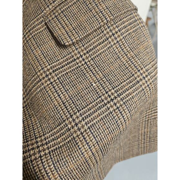 VTG Glen Check Plaid Lambswool Blazer Mens 42L Academia Elbow Patch Professor - Picture 4 of 11